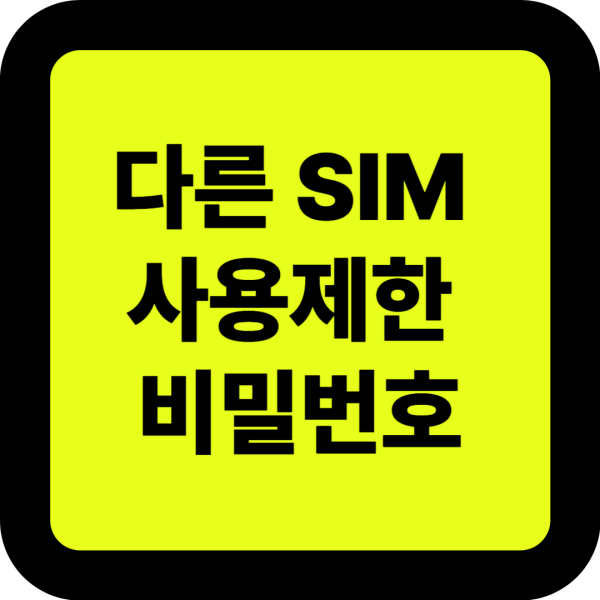다른 SIM 사용제한 비밀번호