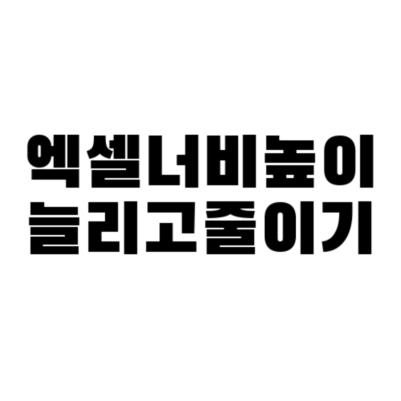 엑셀 칸 늘리기 행높이 열너비 조절