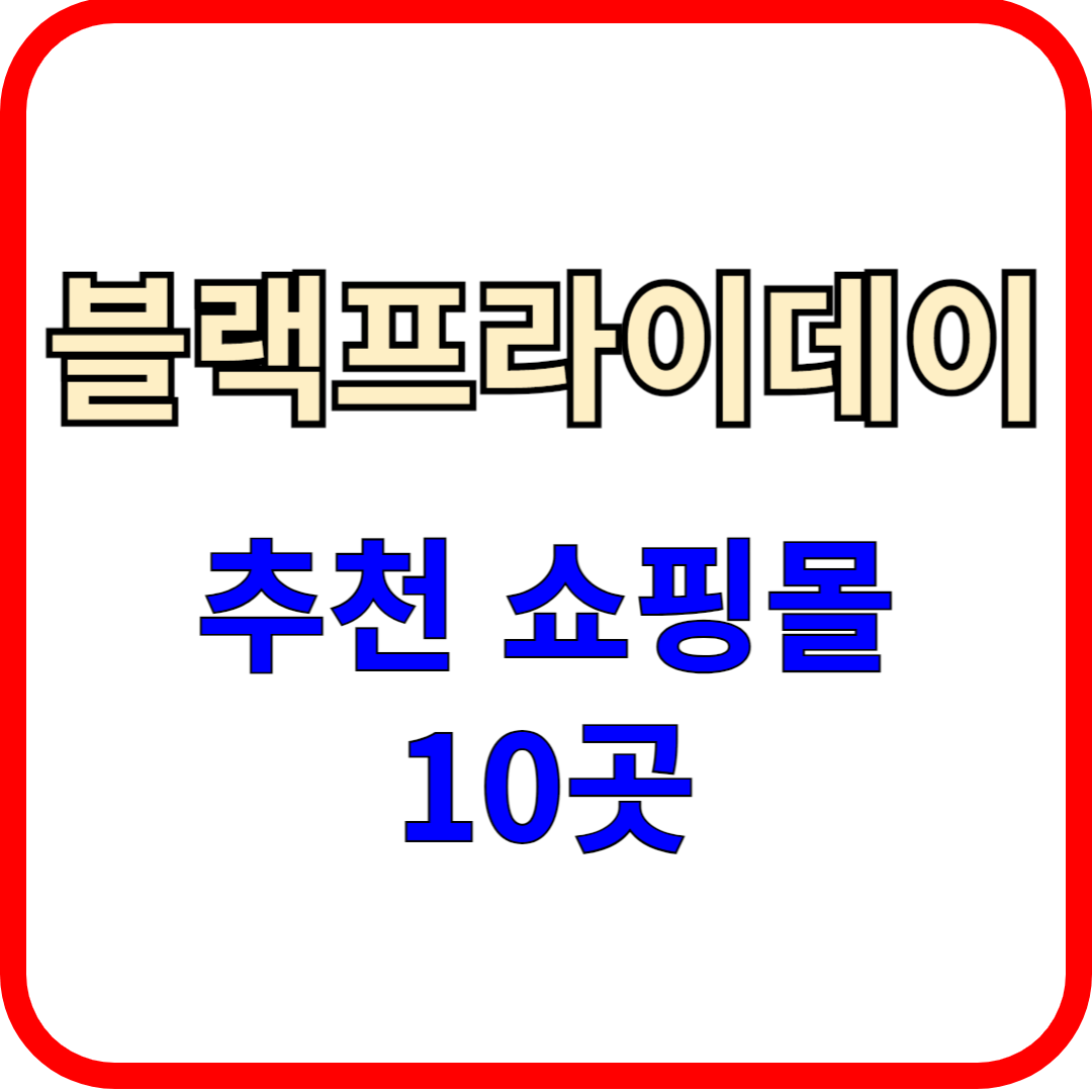 블랙프라이데이 추천 쇼핑몰 사이트 10곳