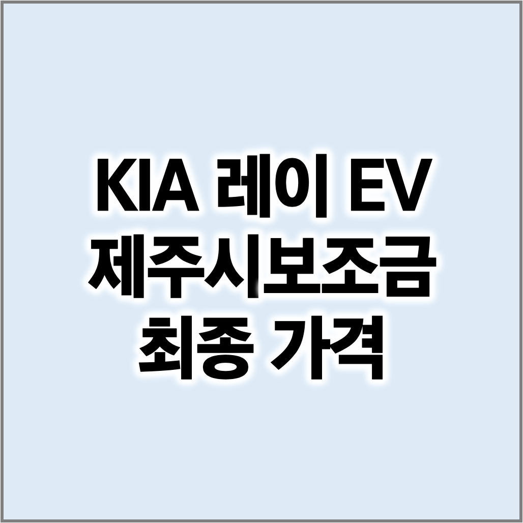 레이 EV 제주 보조금