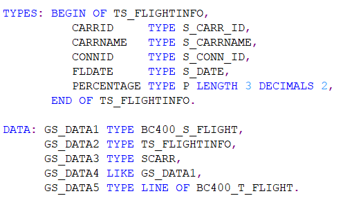 [ABAP] Data Type - 2. structure type