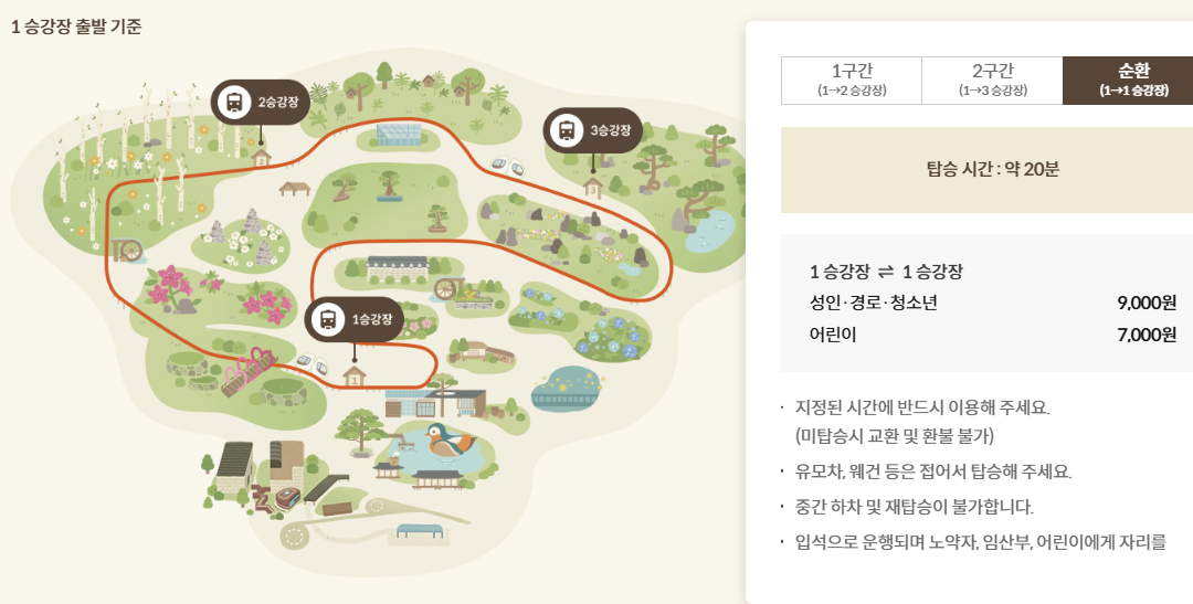화담숲 모노레일 안내 이미지