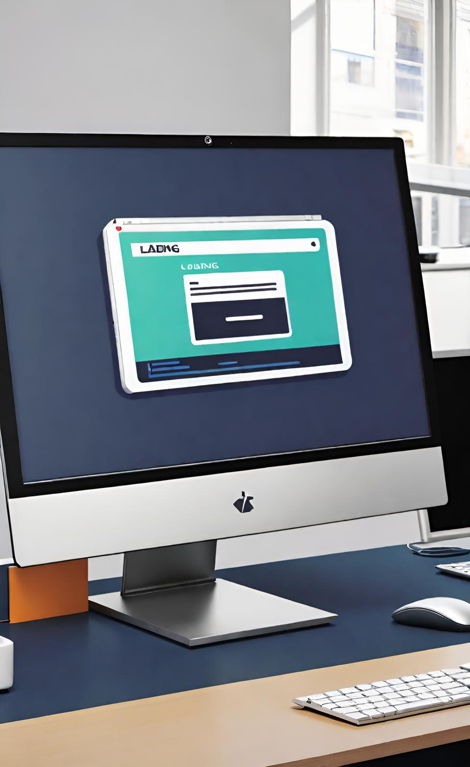 로딩중이라는 메시지 있는 컴퓨터