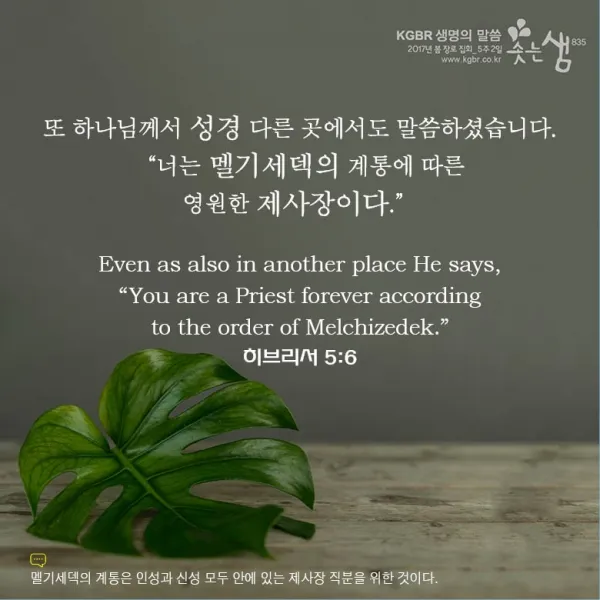 히브리서 5장 하느님의 성경말씀 묵상 해석_4