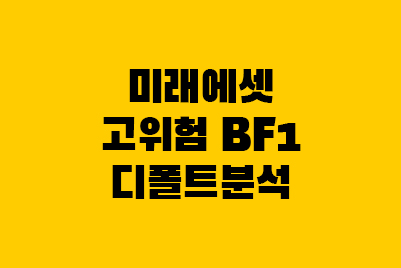  미래에셋증권 디폴트옵션 고위험 BF1 상품분석