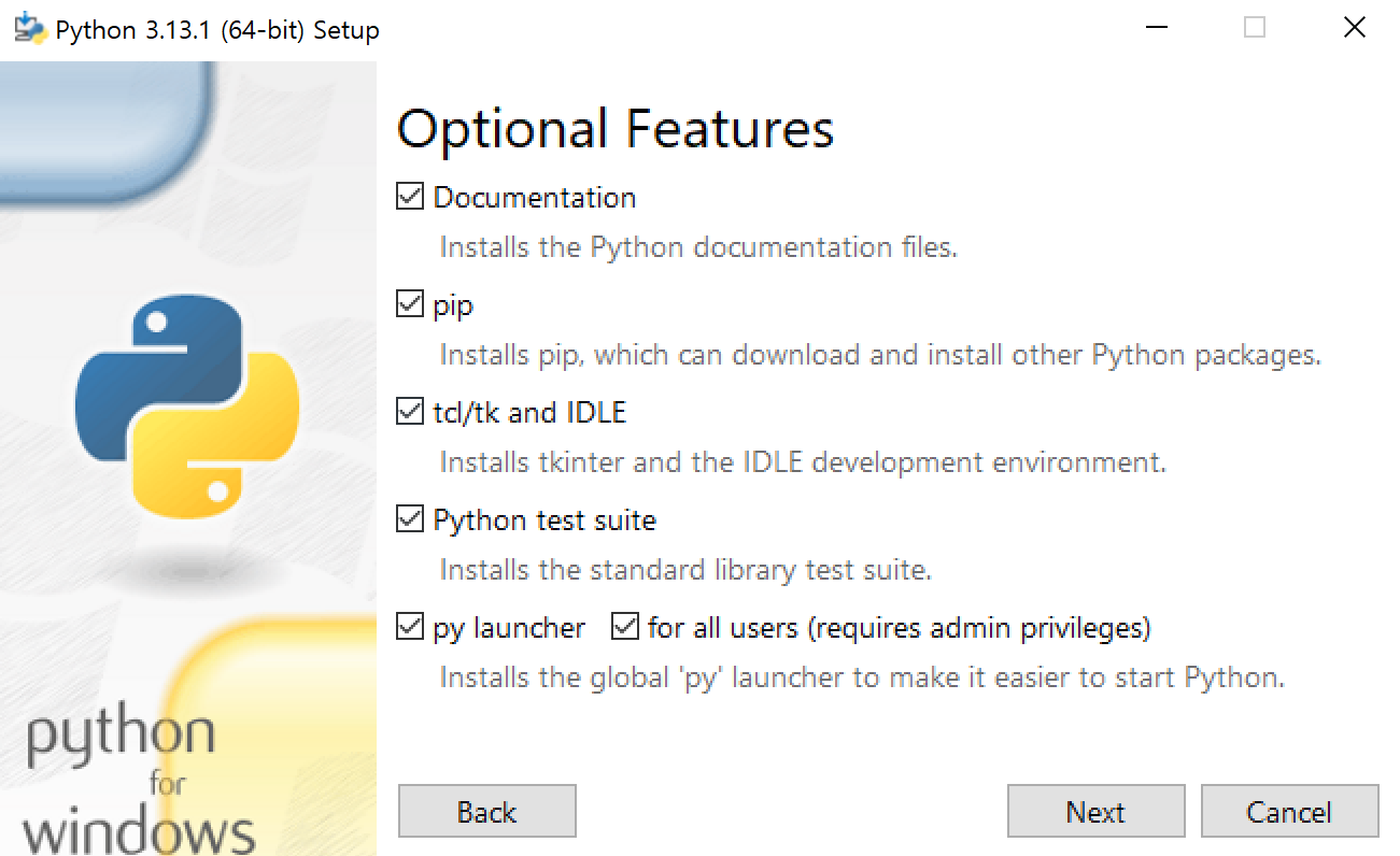 옵션 항목 선택화면