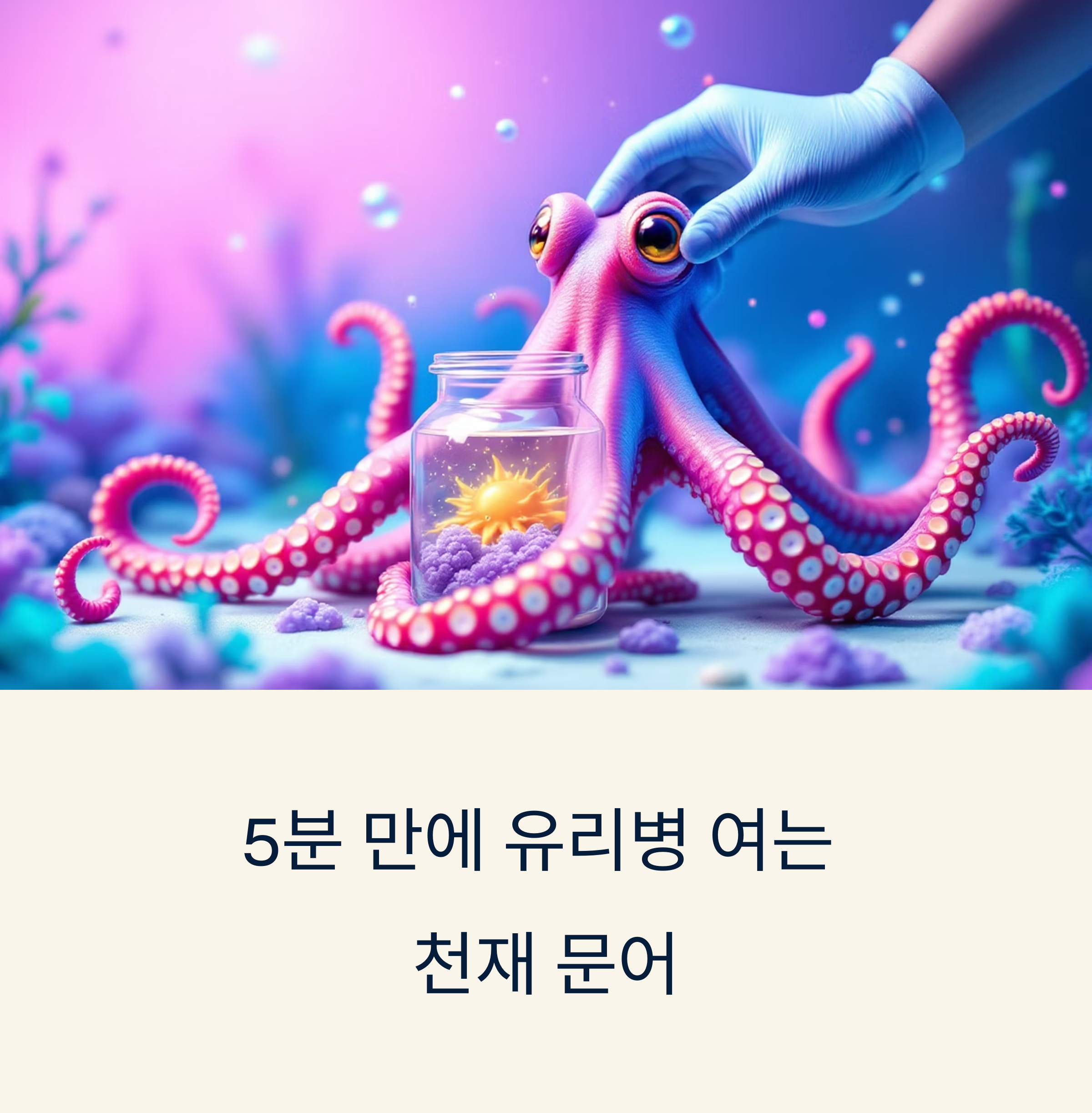문어의 인지 능력을 관찰하는 실험 장면
