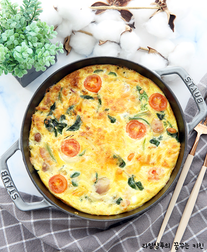 이탈리아식 오믈렛 만들기 시금치 프리타타 22