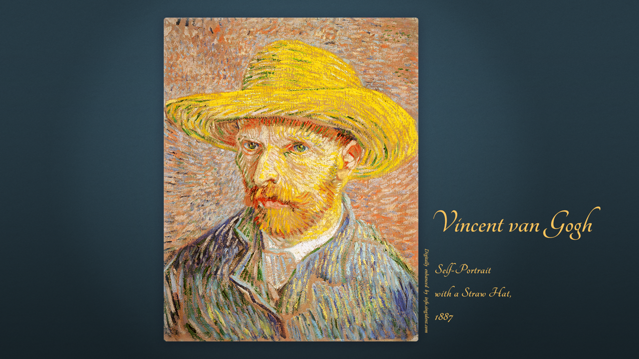 05 밀짚 모자를 쓴 자화상, F365 C - Vincent van Gogh 반고흐 자화상