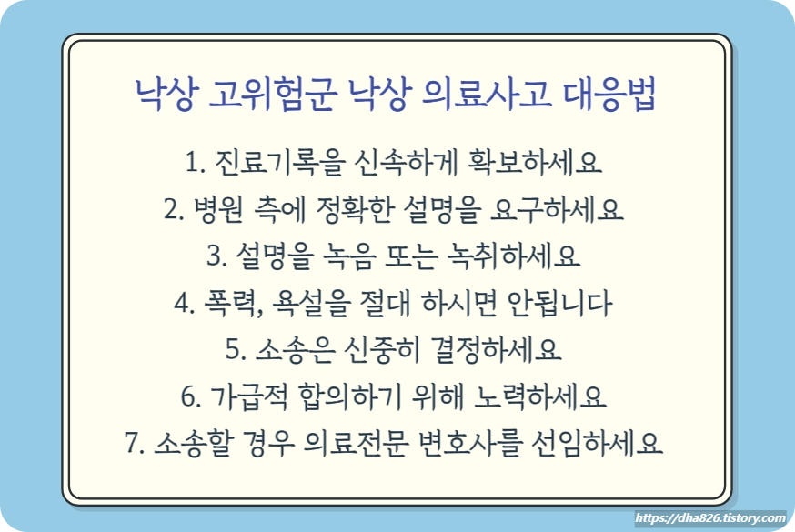 낙상 의료사고 대응 방법