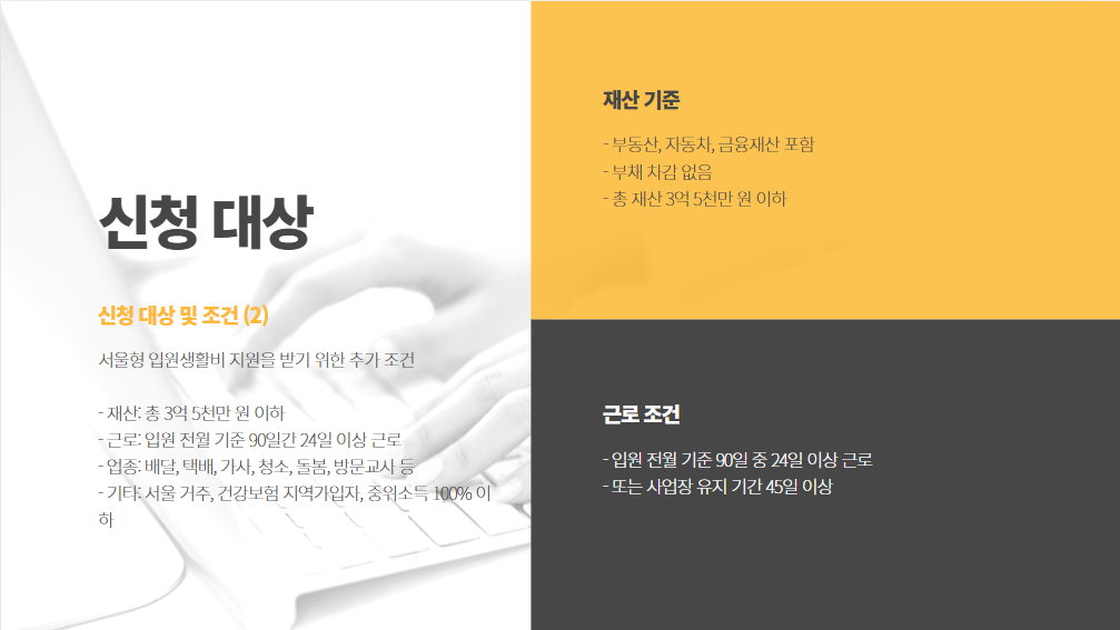 서울형 입원생활비 지원