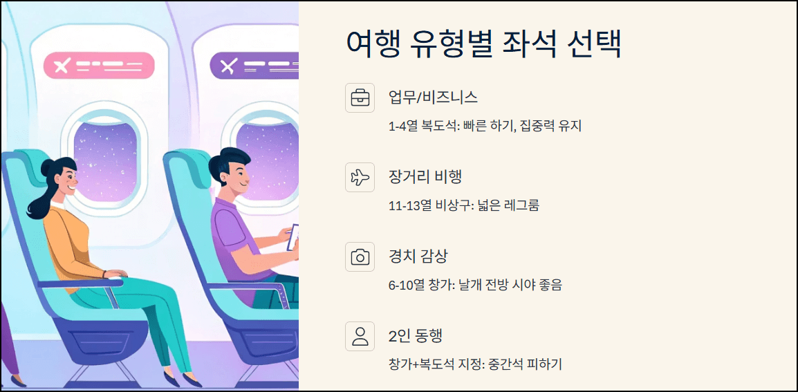 좌석 선택 팁
