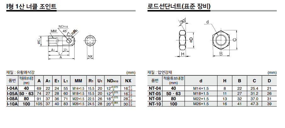 에어 실린더 CA2.일산 너클조인트