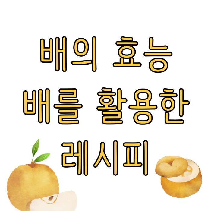  배의 효능, 배를 사용한 레시피 알아보기