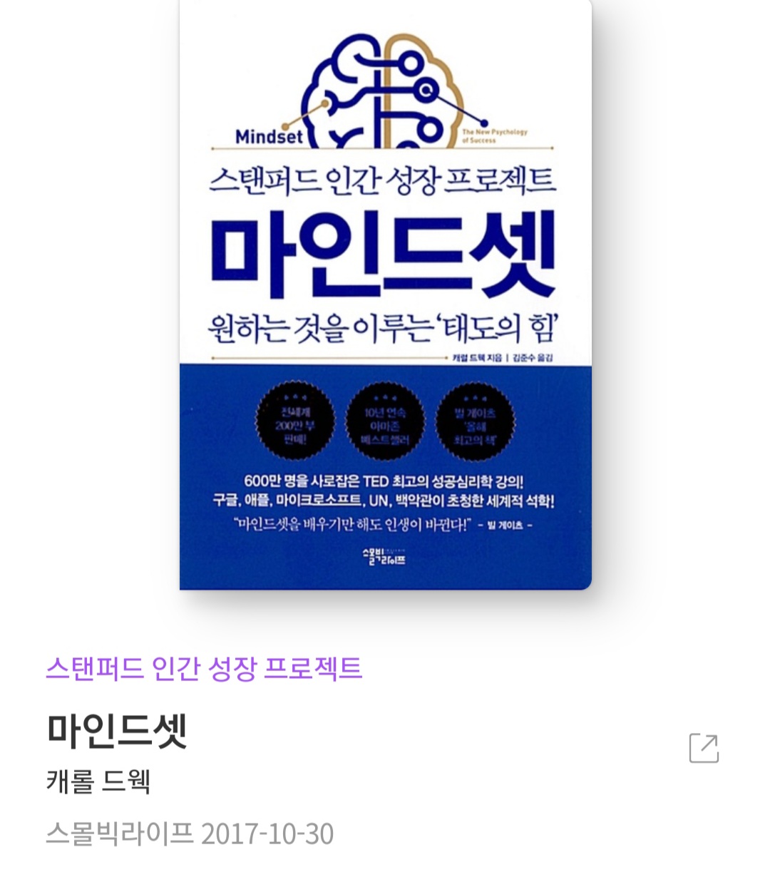  마인드셋 - 캐롤 드웩 [줄거리, 서평, 책추천, 베스트 셀러, 인생책]
