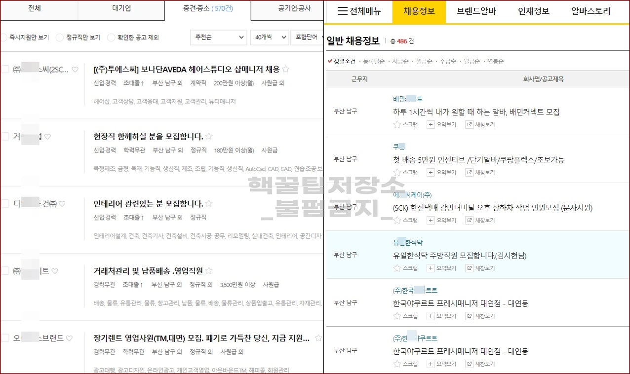부산 남구청 일자리 사이트 취업정보