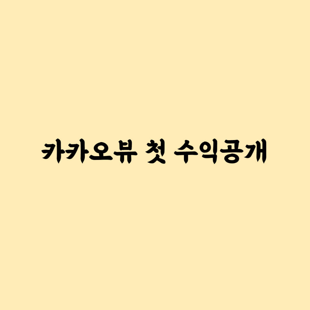 카카오뷰-첫-수익공개