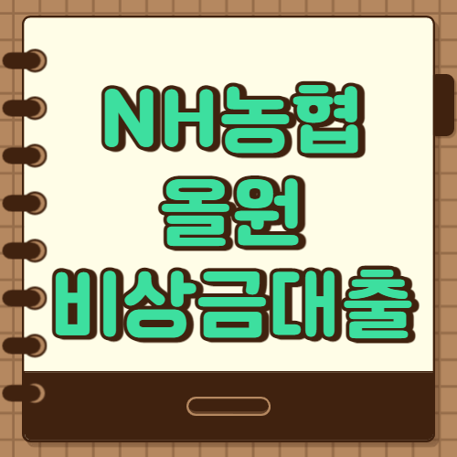  NH농협은행 올원 비상금 대출(무직자도 이용가능)