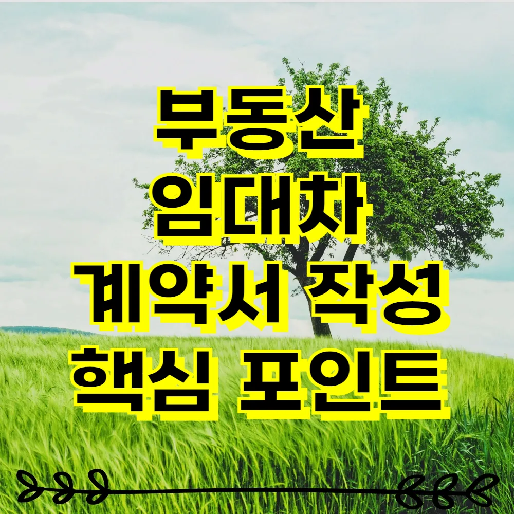 부동산 임대차 계약서 작성 핵심 포인트