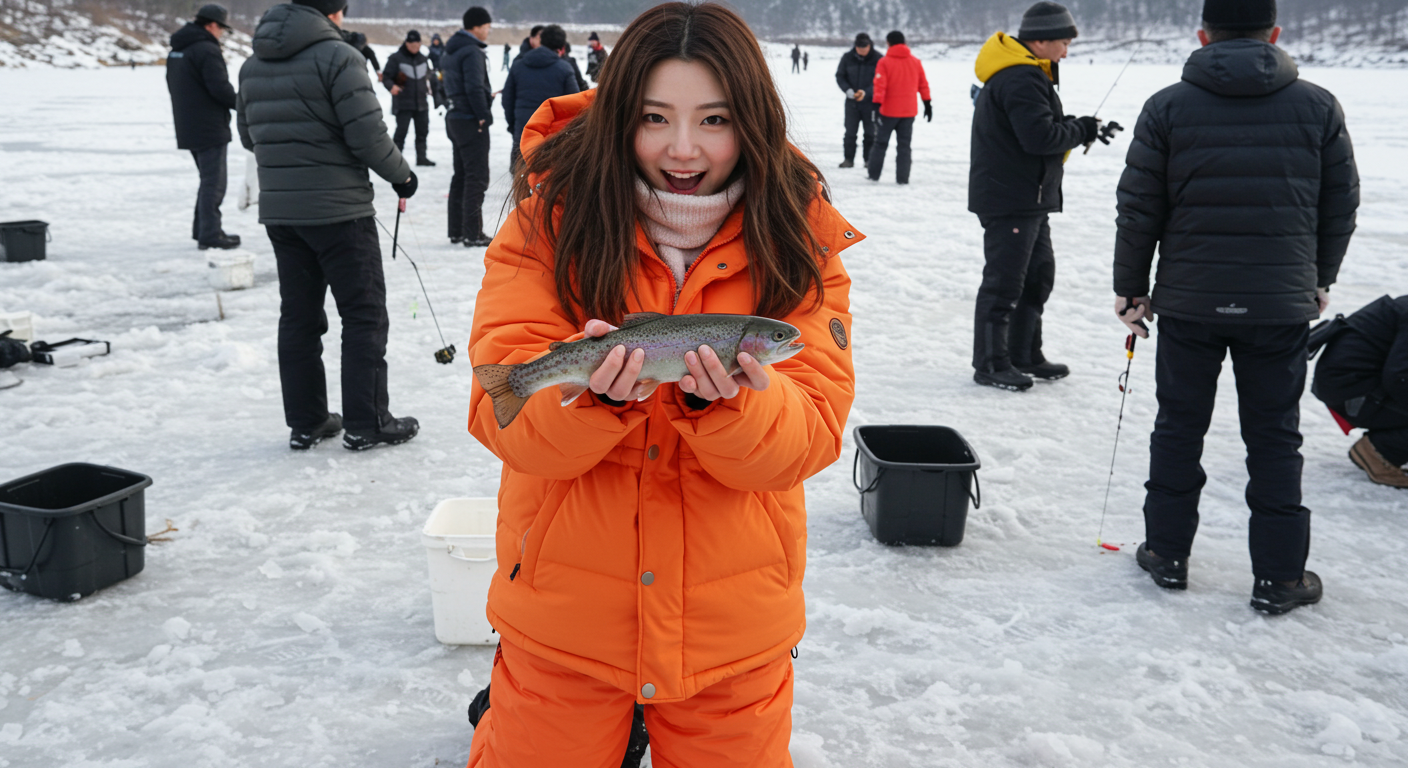 송어를 잡는 사람