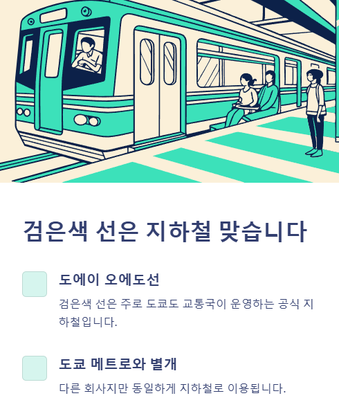 검은색 선은 지하철