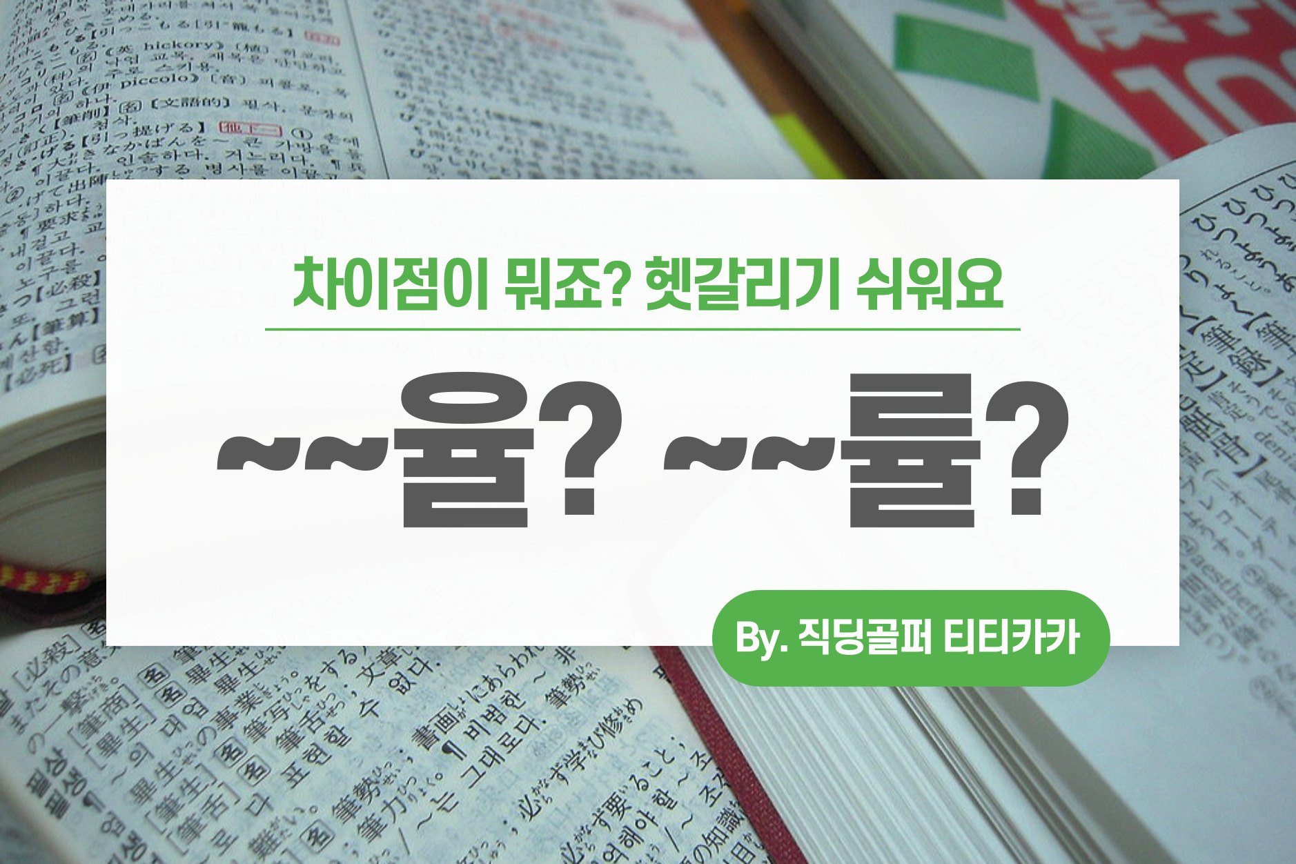  [맞춤법] 율 률 차이 사용법 구분법 알아보자