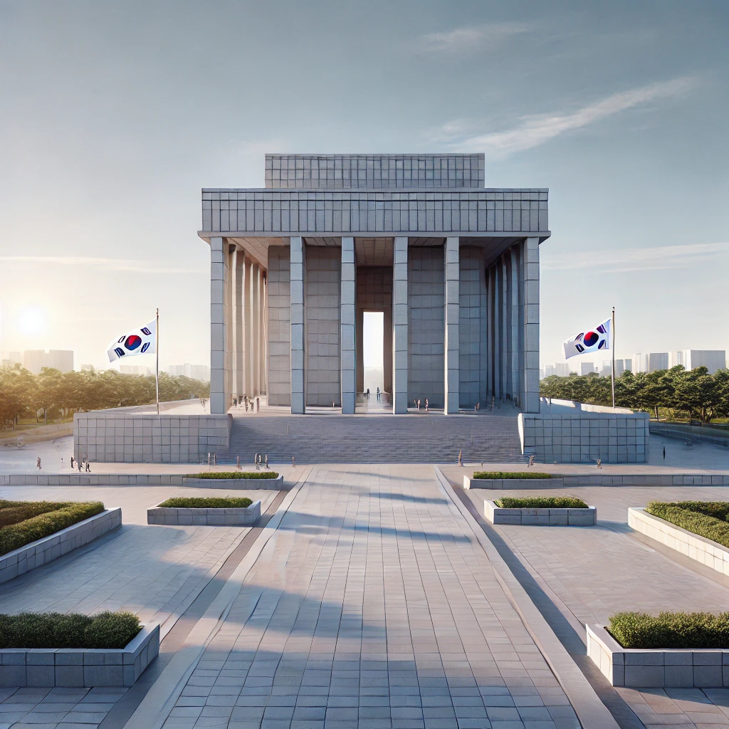 제목 한국전쟁기념관의 현대적 건축물과 조용한 광장