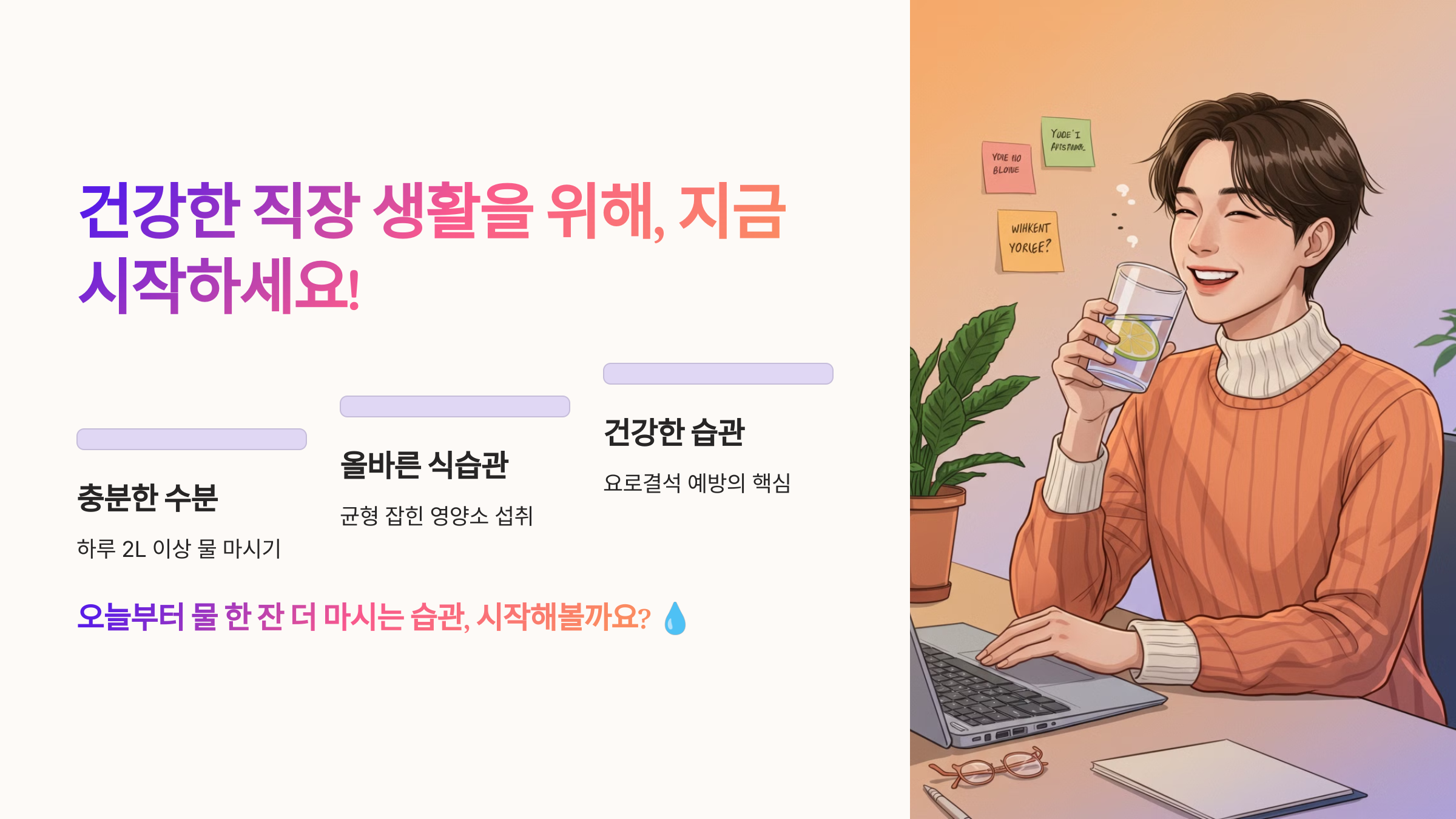 건강한 직장 생활을 위해, 지금 시작하세요! 관련 이미지