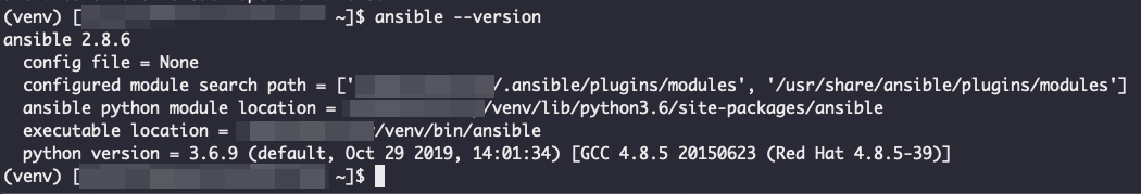 8. 변경된 Python Version에서 Ansible 설치 &gt; 8.5 Ansible Version 확인
