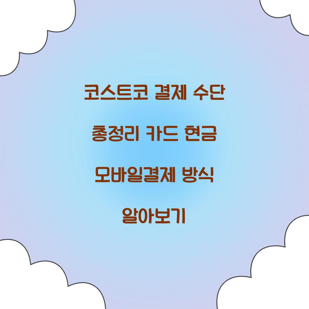 코스트코 결제 수단