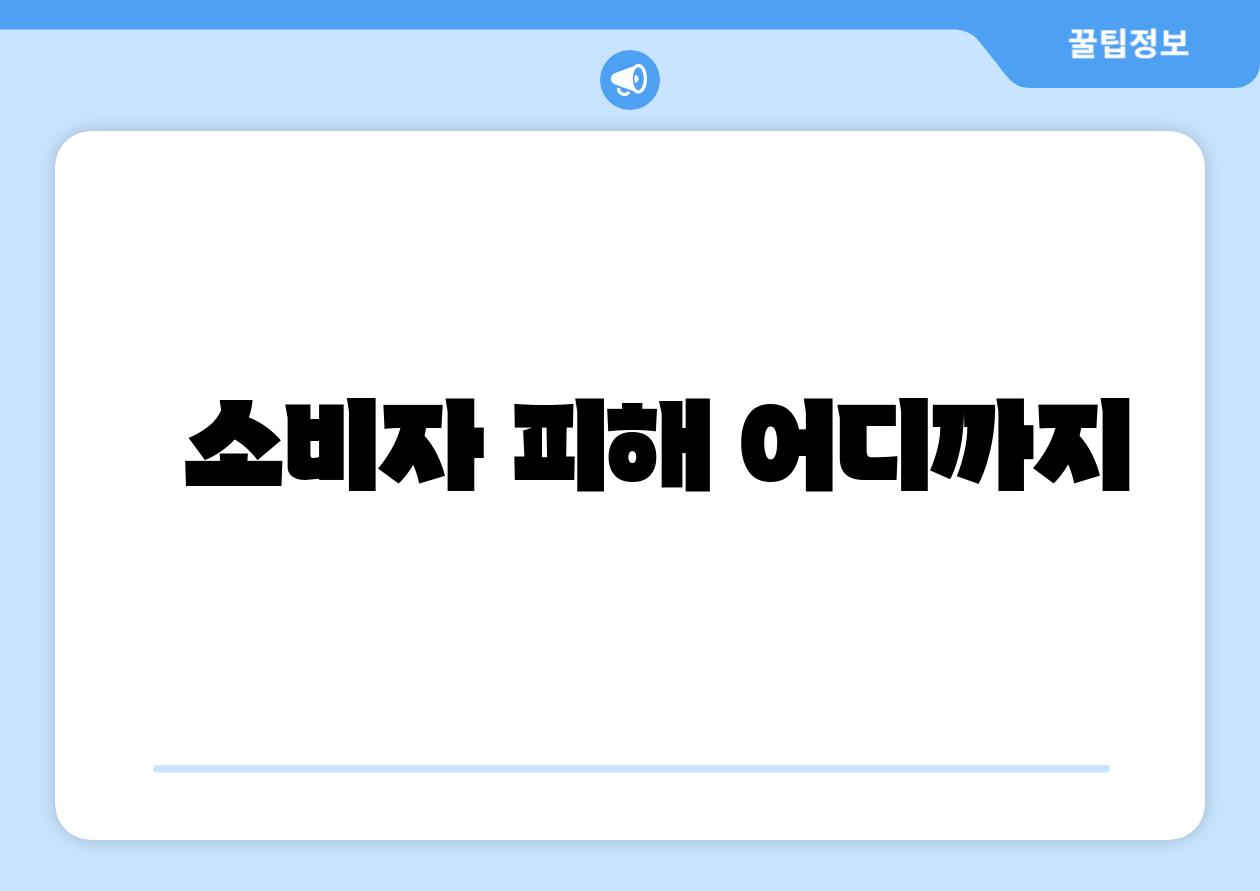 소비자 피해 어디까지