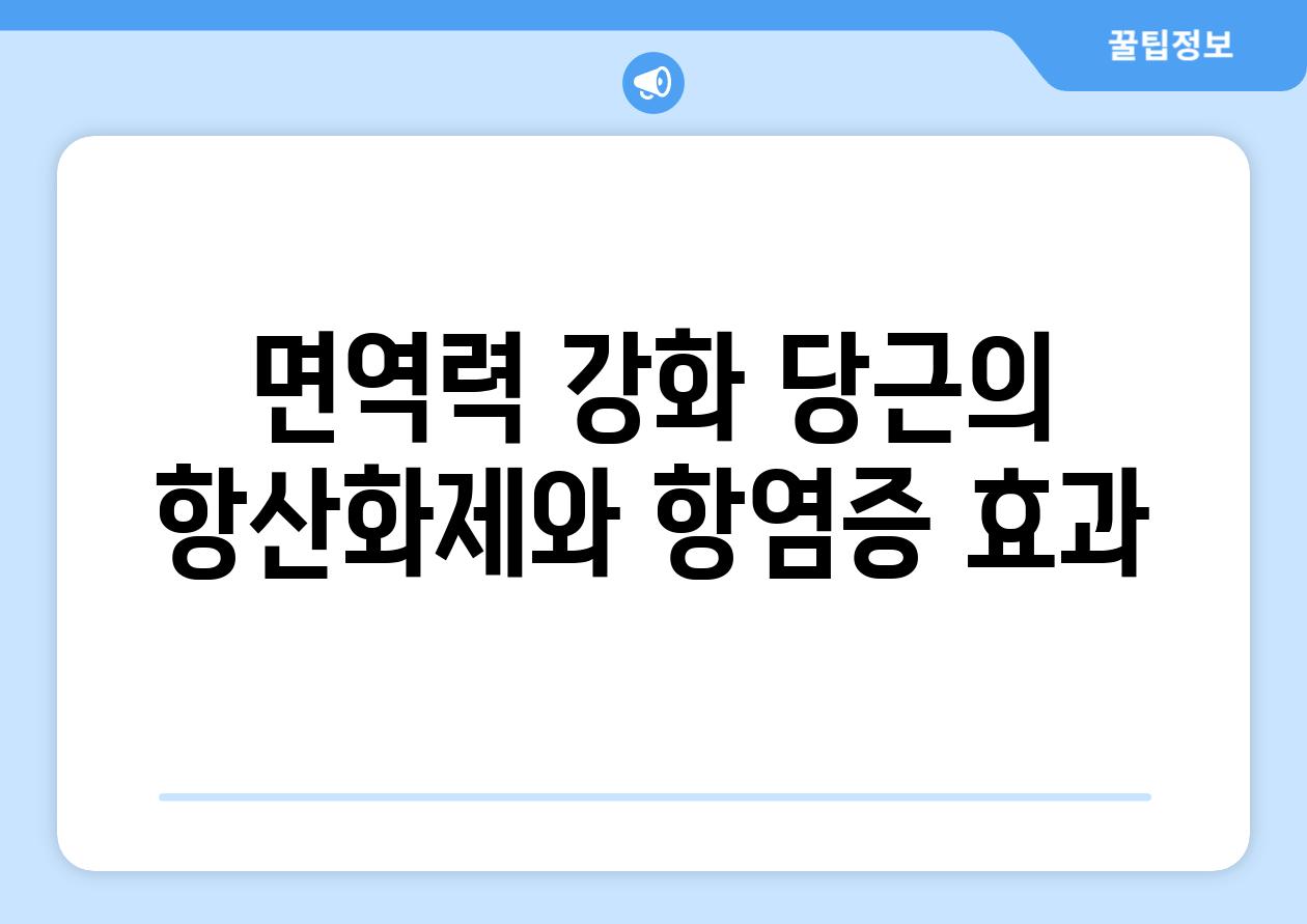 면역력 강화 당근의 항산화제와 항염증 효과