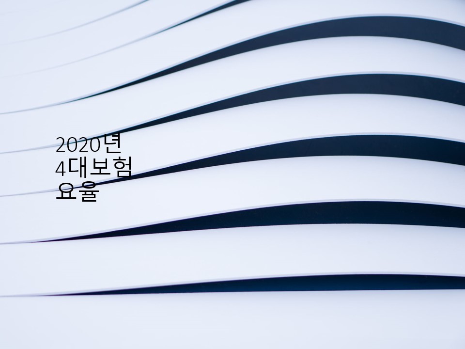  2020년 4대보험 요율