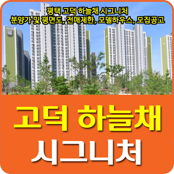  평택 고덕 하늘채 시그니처 분양가 및 평면도, 전매제한, 모델하우스, 모집공고 안내