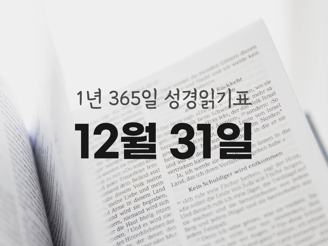 1년 365일 성경읽기표 12월 31일 요한묵시록 성경읽기 진도표 다운로드