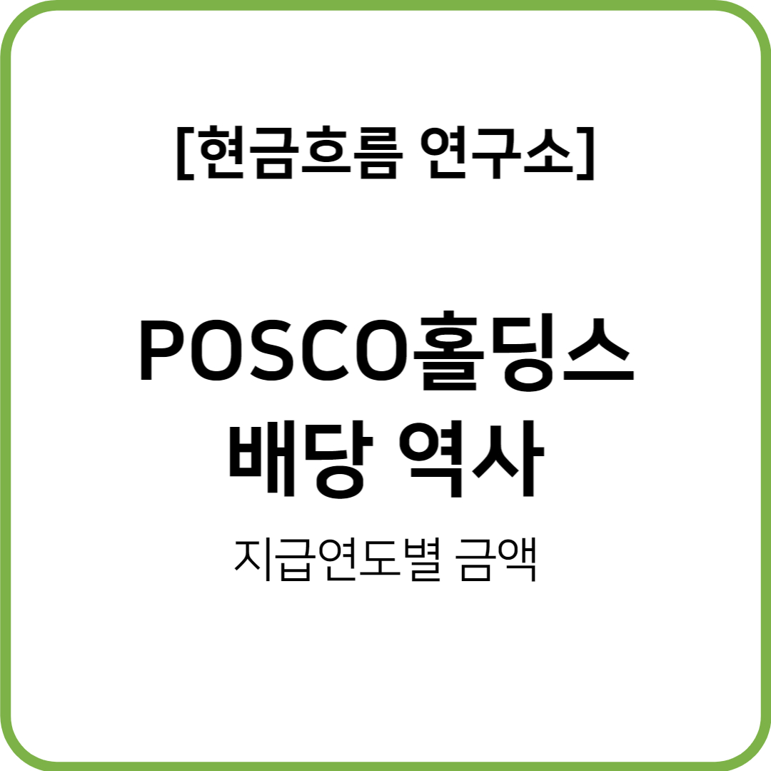  POSCO 홀딩스 배당 역사