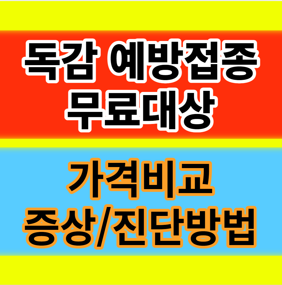  독감 예방접종 무료대상 가격 증상 진단방법 코로나19와 차이점