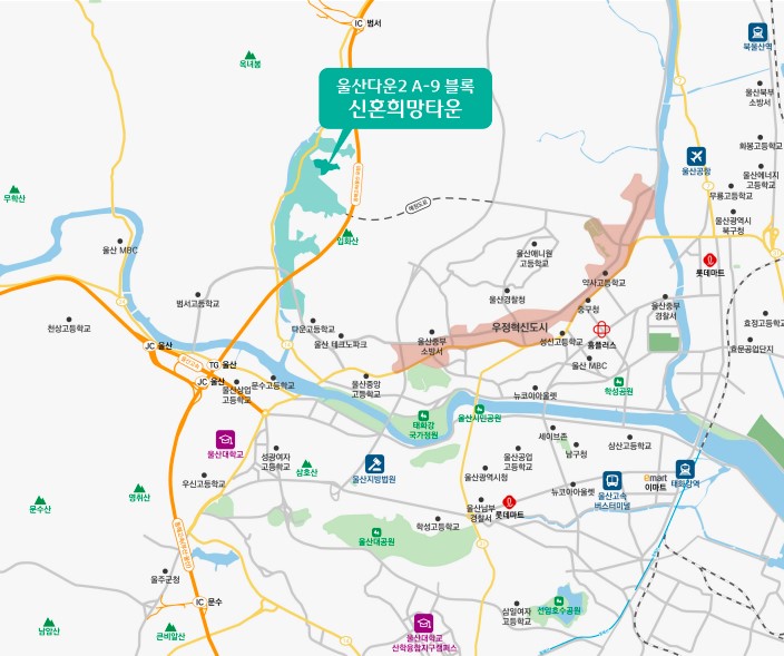 울산다운2 A-9블록 신혼희망타운 입지