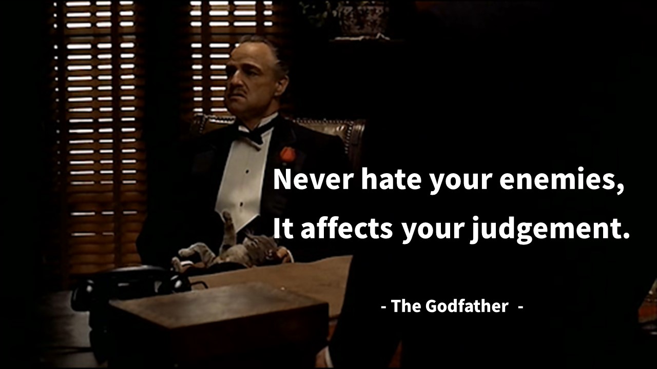 영어 인생명언 & 명대사: 인생&#44; 삶&#44; 판단&#44; 적&#44; judgment&#44; enemy: 대부(Godfather/Corleone)