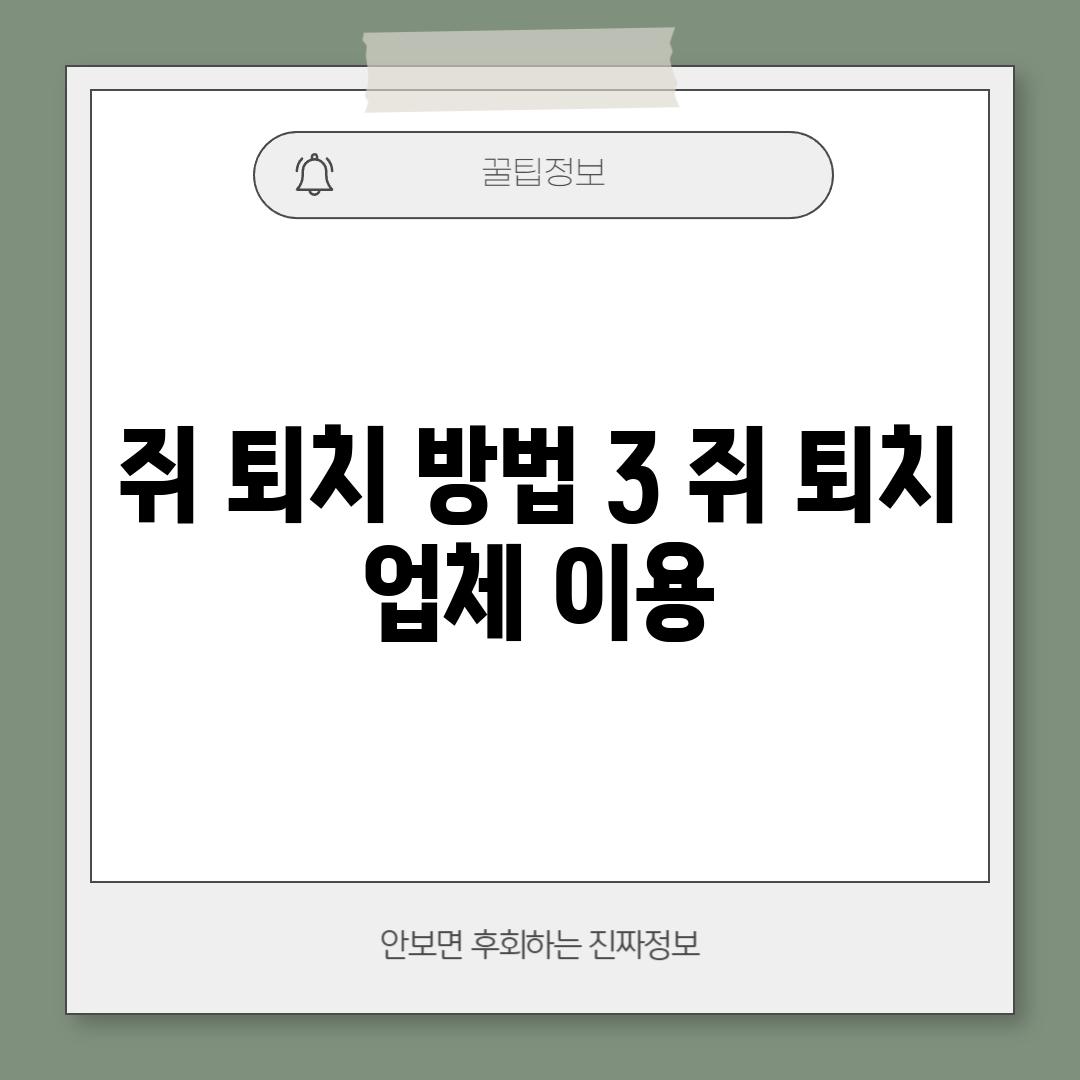 쥐 퇴치 방법 3: 쥐 퇴치 업체 이용