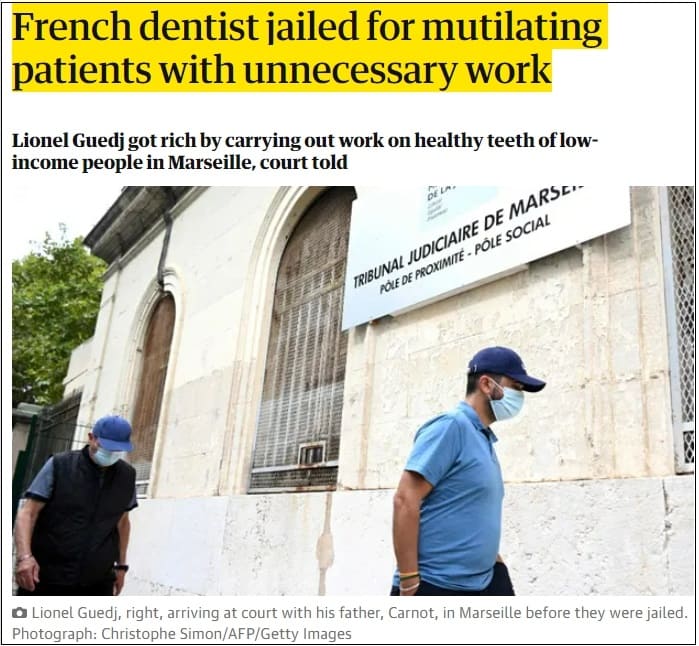 충격! 프랑스 백만장자 치과의사의 범죄 VIDEO: French dentist jailed for mutilating patients with unnecessary work