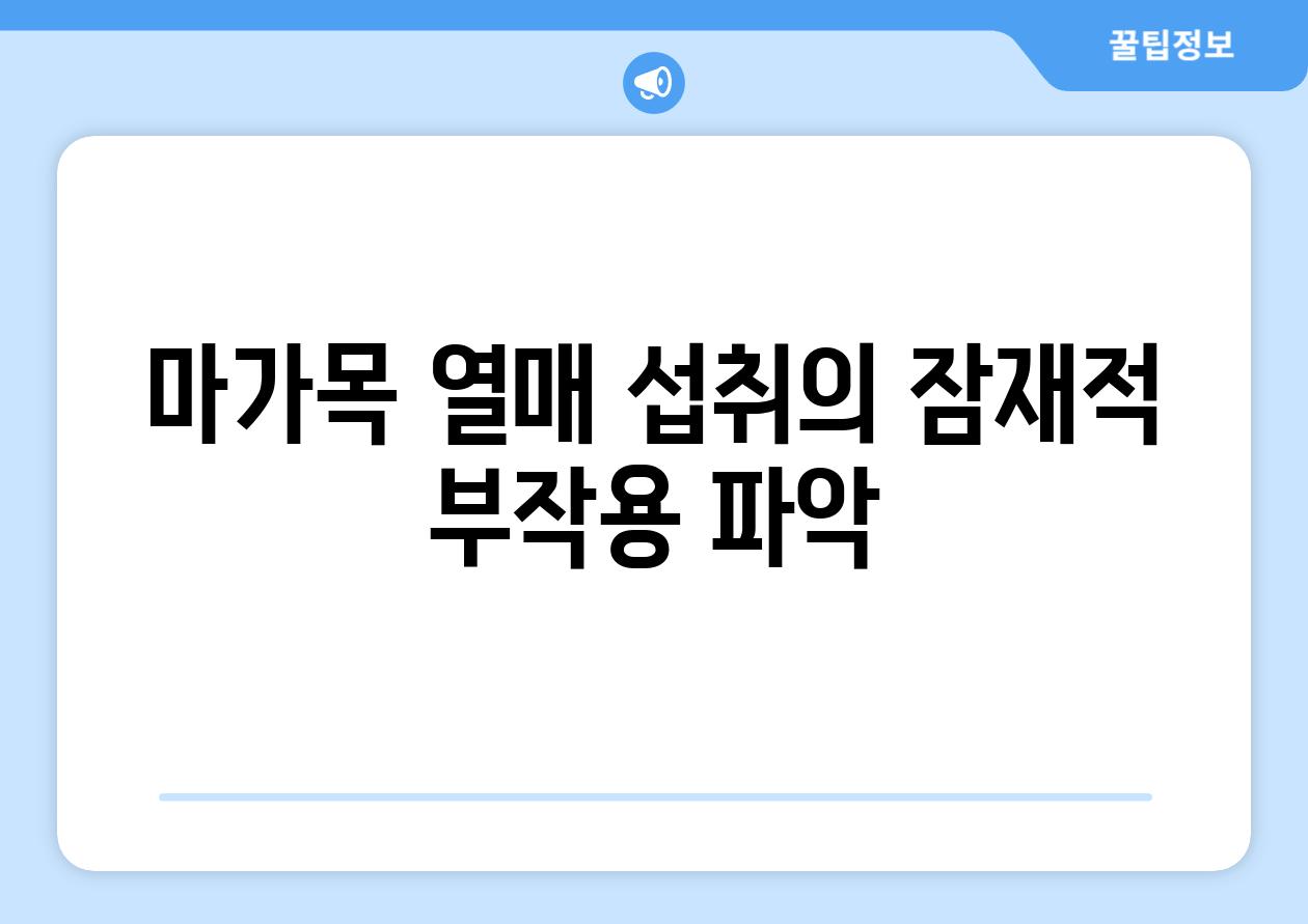 마가목 열매 섭취의 잠재적 부작용 파악