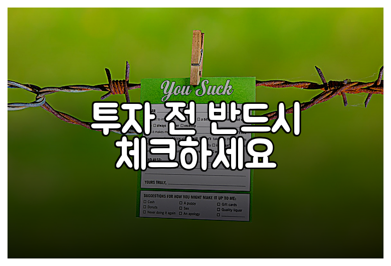 투자 전 반드시 체크하세요