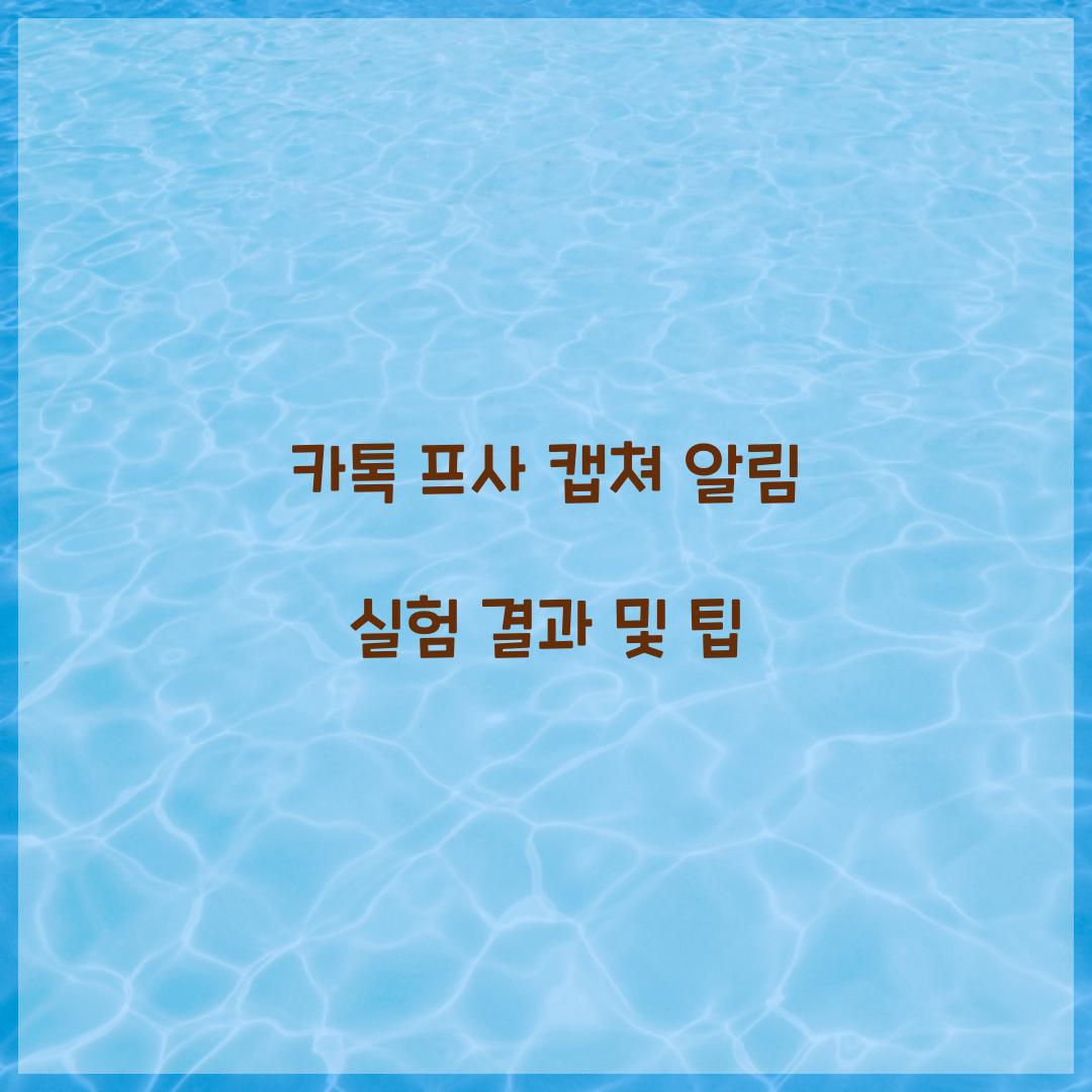 카톡 프사 캡쳐 알림