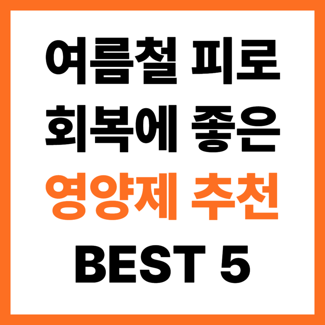 여름철 피로회복에 좋은 영양제 추천 BEST 5 알아보기