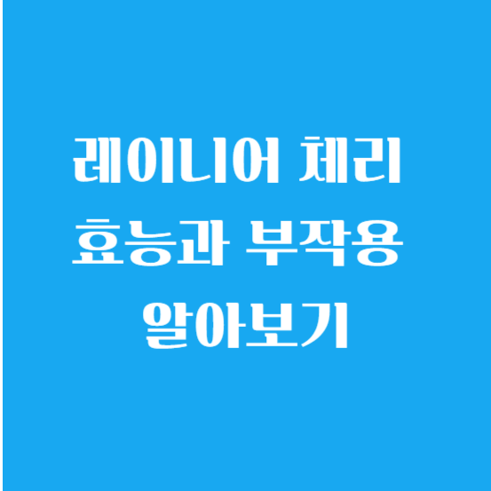 레이니어 체리 효능과 부작용 알아보기