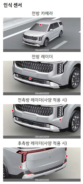 카니발 인식 센서 위치
