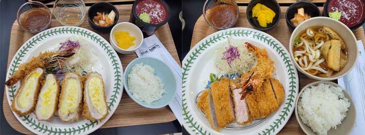 왼쪽 통치즈 카츠&#44; 오른쪽 낭만정식