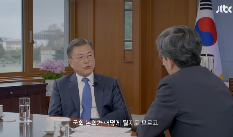 jtbc2 온에어 손석희 문재인 인터뷰 중계 대담 5