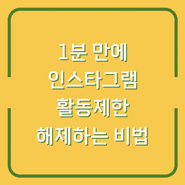 1분 만에 인스타그램 활동제한 해제하는 비법